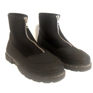 Zara Black Lug Sole Boot with Zipper